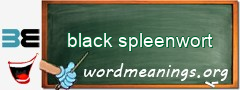 WordMeaning blackboard for black spleenwort
